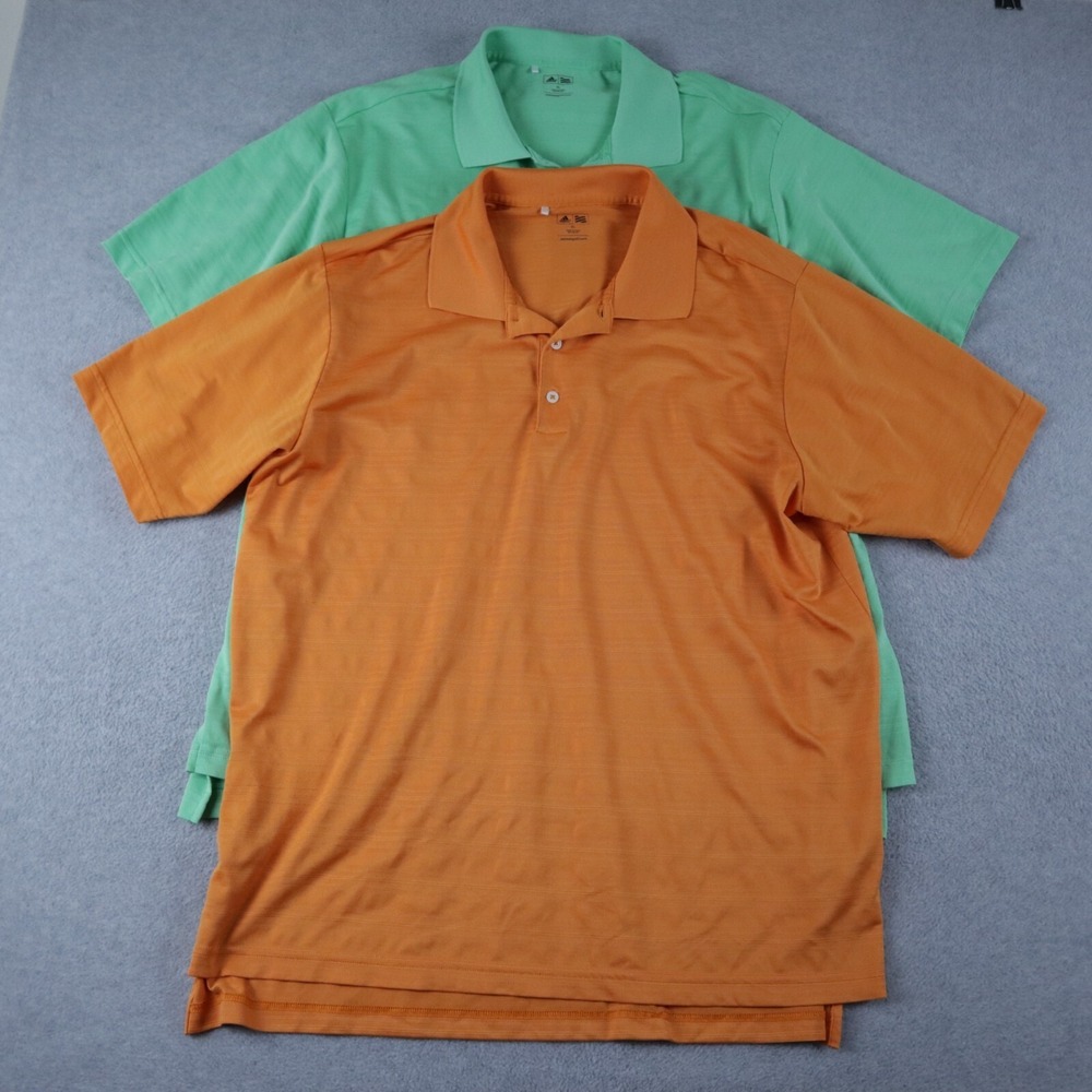 Adidas‎ Golf Polo Shirt Mens XL Performance Striped Short Sleeve Lot of 2
